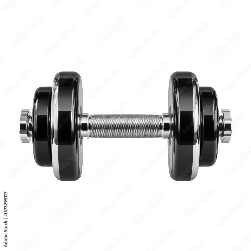 Fototapeta premium Dumbbells that meet the requirements of gyms are ideal for fitness marketing, health blog visualization or health app UI design. With their expressive floating look, dumbbells have gained a modern vis