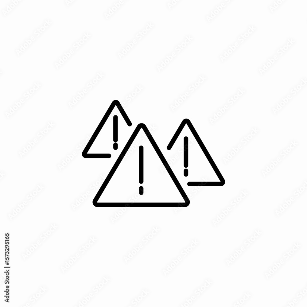 multiple alert triangles icon sign vector multiple alert triangles icon sign vector
