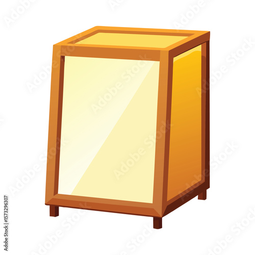 Modern wooden lantern with translucent panel and warm glow