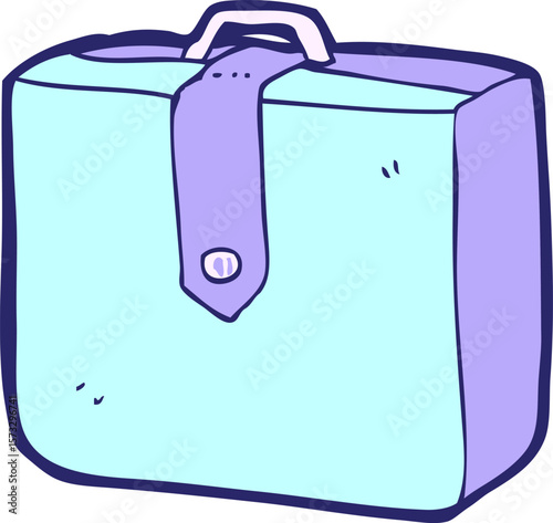 cartoon suitcase in bright neon color