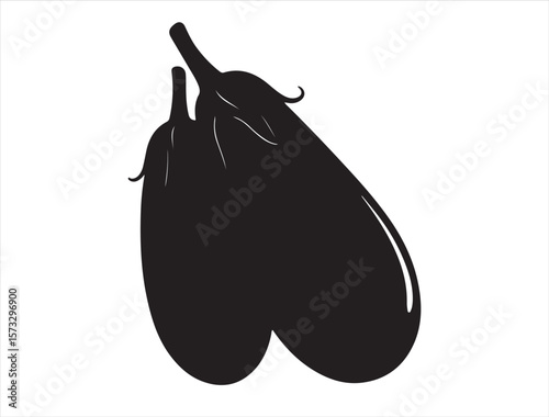Solanum melongena in silhouette