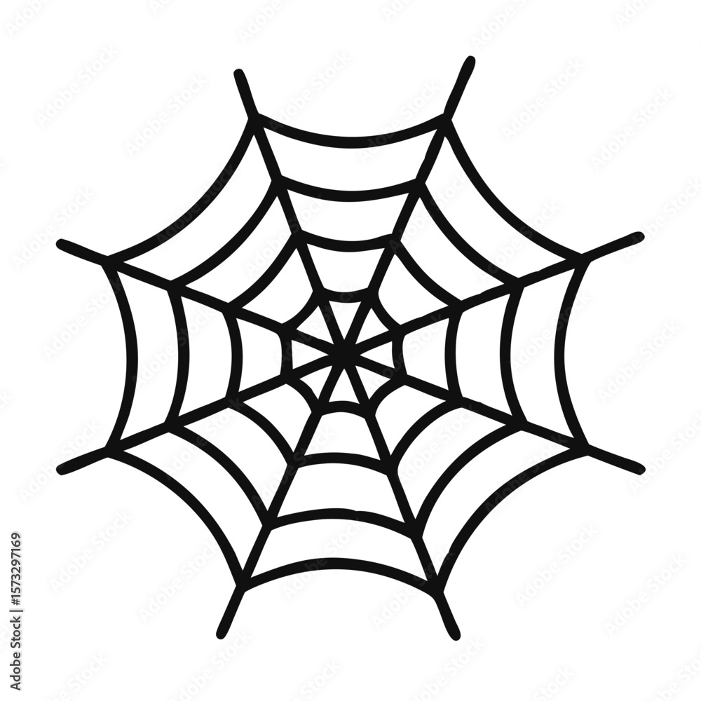 Naklejka premium spider web icon in flat style vector
