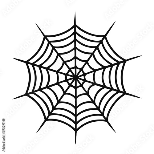  spider web icon in flat style vector