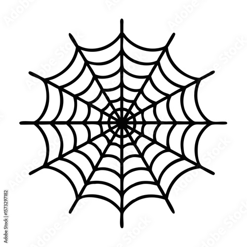  spider web icon in flat style vector