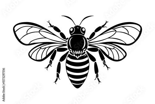 Honey Bee icon, honey bee silhouette