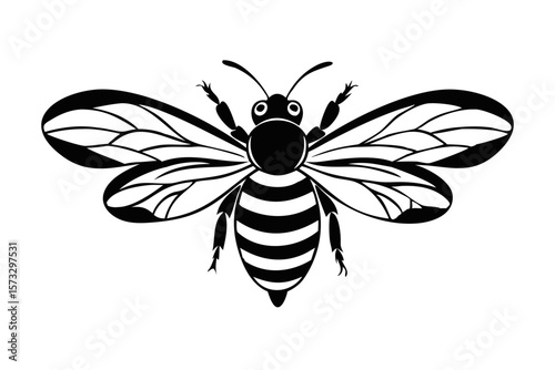 Honey Bee icon, honey bee silhouette