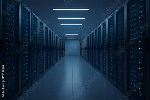 Datacenter super tecnologico, pulito e organizzato.