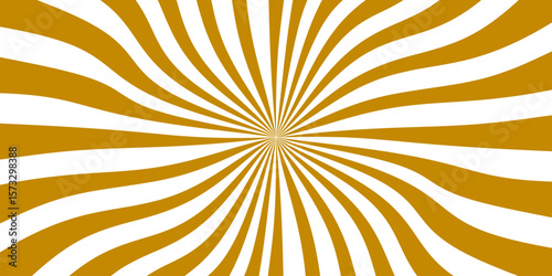 illusion of depth and movement, resembling a stylized sunburst or hypnotic spiral Sunburst striped background design vector in purple red blue yellow and white colors Sunburst