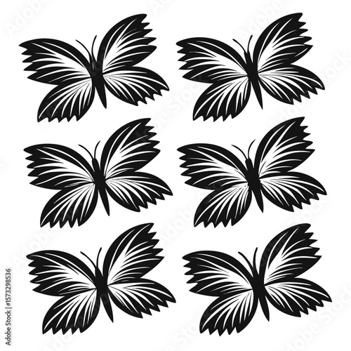 Black stylized butterflies butterfly graphic