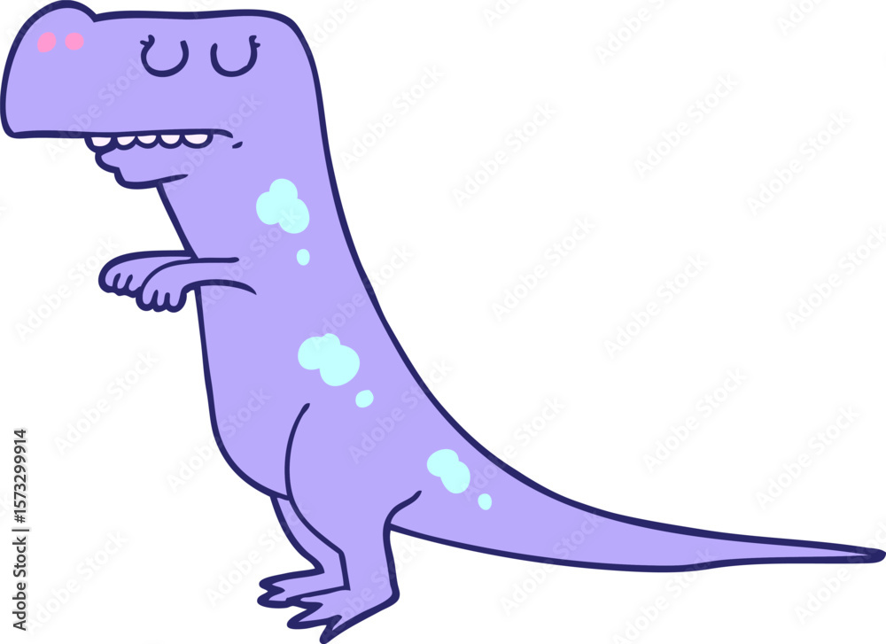 Obraz premium cartoon dinosaur in bright neon color
