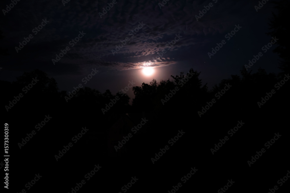 Fototapeta premium Moon at night sky and clouds