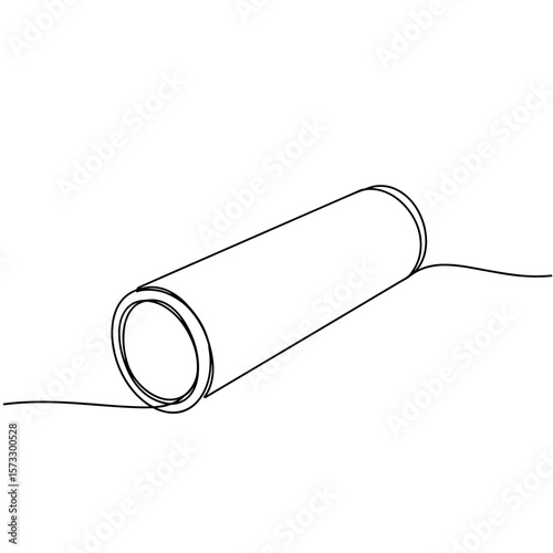 Foam pad for stretching in minimal line art style on white background  