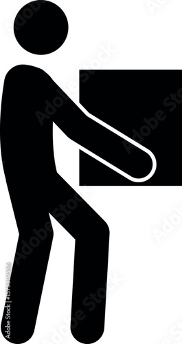 Lifting box icon sign. Industrial safety signs and symbols.