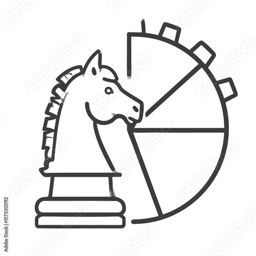 A graphic shows a simplified chess knight icon juxtaposed with a partial gear shape