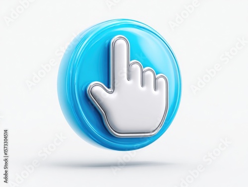 Click Hand Icon on Blue Button