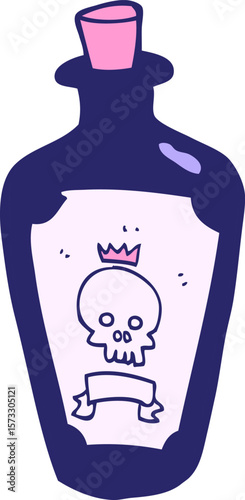 cartoon poison in bright neon color