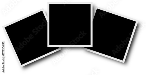 Photo frame. Retro vintage photograph. realistic photo card frame mockup. Digital snapshot image. blank retro memory album
