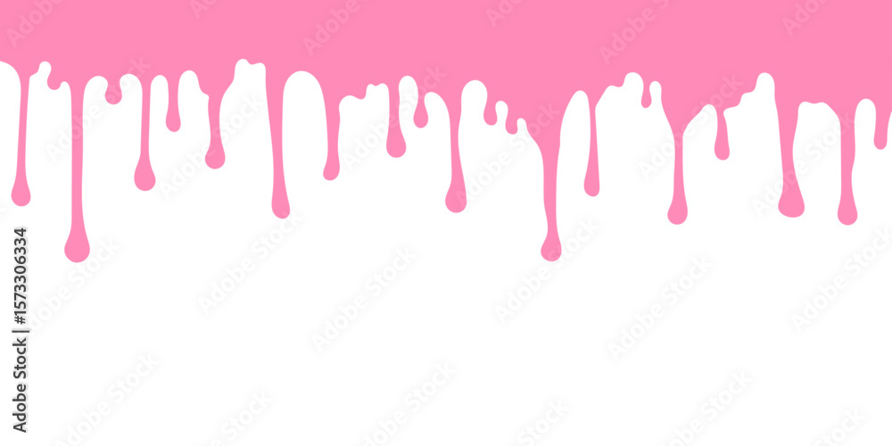 Naklejka premium pink liquid dripping or dipping motion for sweet dessert or cosmetic design