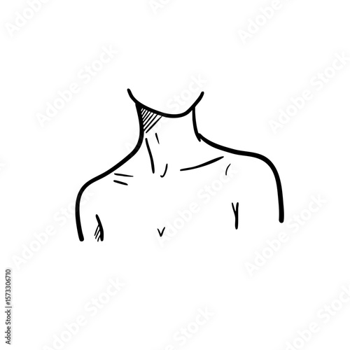 Doodle of bare shoulders in morning light  