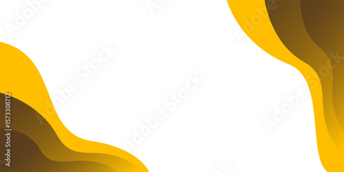 Yellow and brown wave layer modern background with white space for text and message. template design