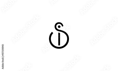 Si initial letters, monogram logo