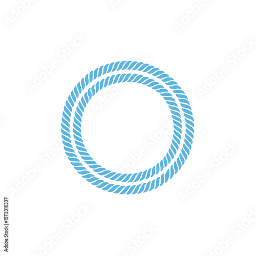 Nautical blue ring of twisted rope forms perfect circle for sea adventures