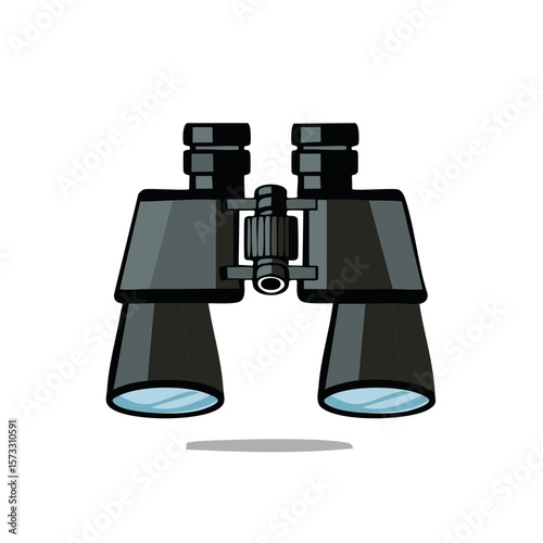Binoculars Illustration Equipment for Discovery Birdwatching Observing Viewing