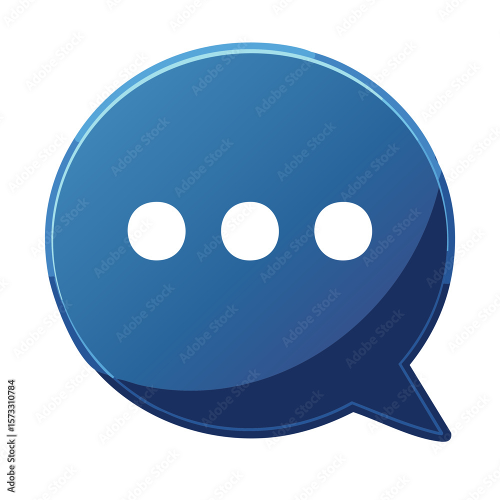 Blue Speech Bubble with Ellipsis Dots Social Media Communication Messaging Blue Speech Bubble with Ellipsis Dots Social Media Communication Messaging