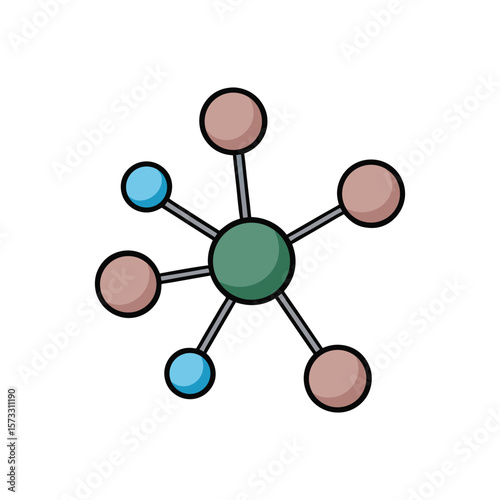 A colorful molecule cell vector art illustration