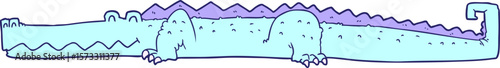 cartoon crocodile in bright neon color
