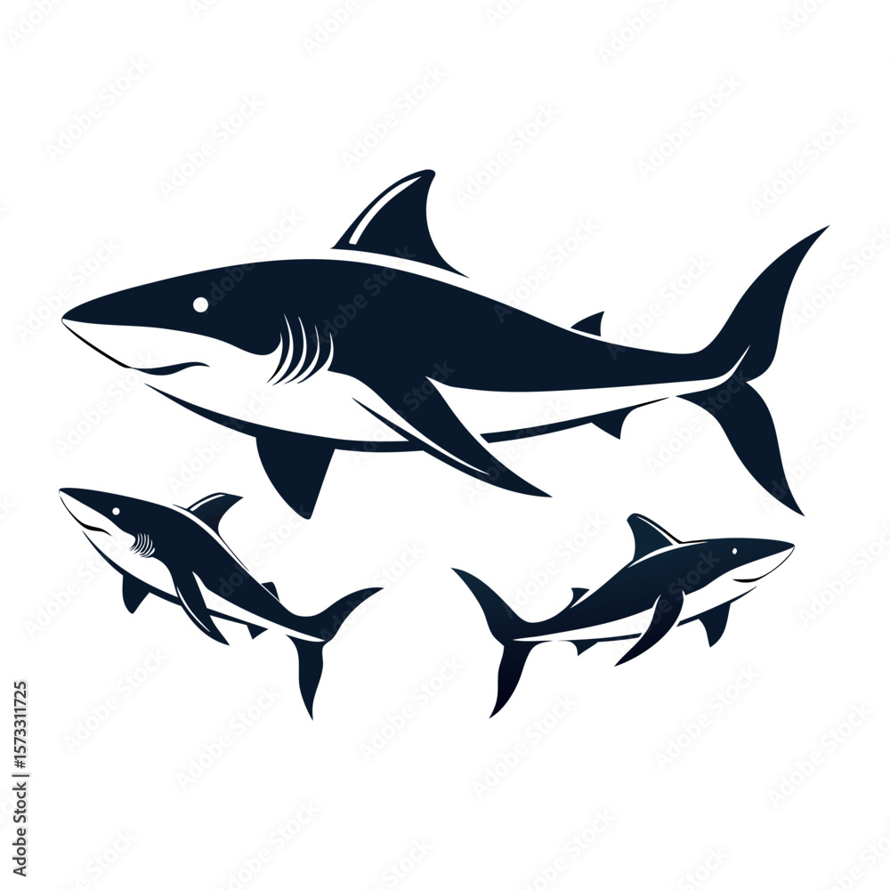 Fototapeta premium vector illustration of a shark