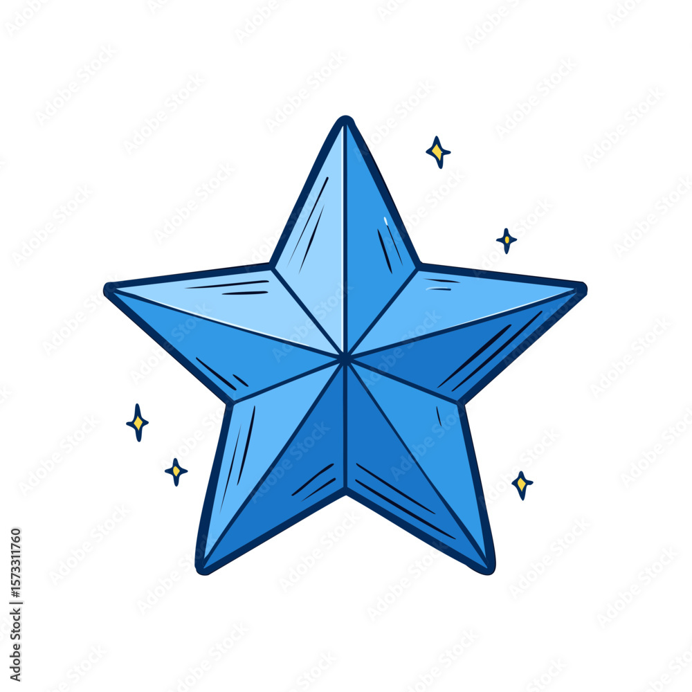 Obraz premium Stylized Star Shape with Shining Sparkles Festive Design Element