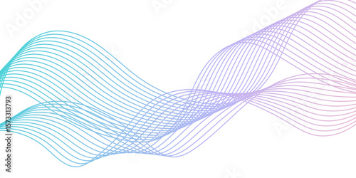 Abstract wavy lines for science, music technology futuristic, banner, business, template, flyer design. Abstract wavy lines gradient vector line blend element. Frequency sound wave lines and twisted