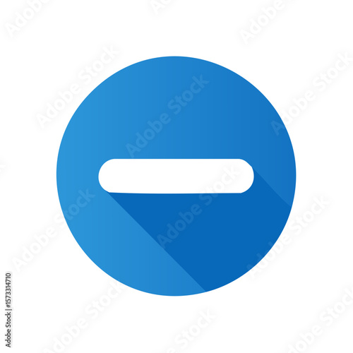 Blue Circle with White Minus Sign in the Middle Represents Removal or Subtraction