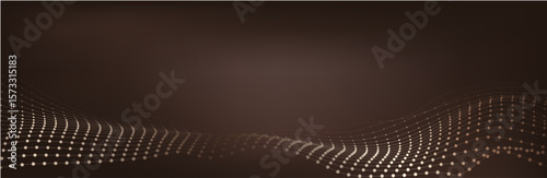 Abstract Music background. Big Data Particle Flow Visualisation chemical industry. Science infographic futuristic illustration. Sound wave. Premium background design with mocha mousse sound wave