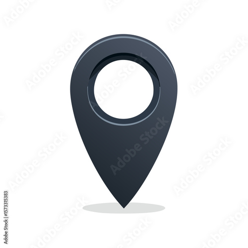 Simple Dark Location Pointer Icon Marking Territory Position Area Spot Symbol