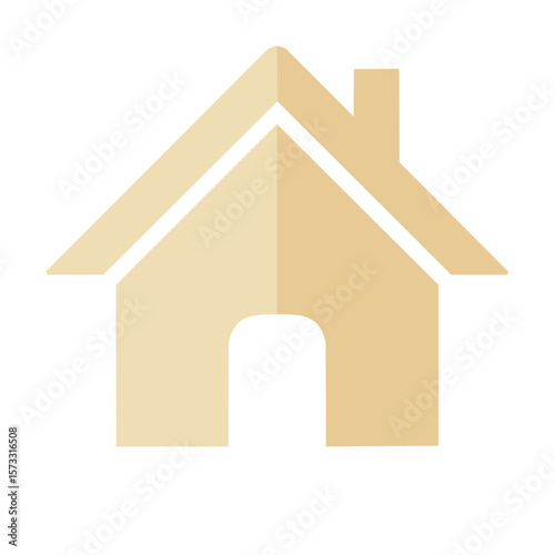 Flat Home Icon Housing Symbol Simple Residence Shape Geometric Property Sign
