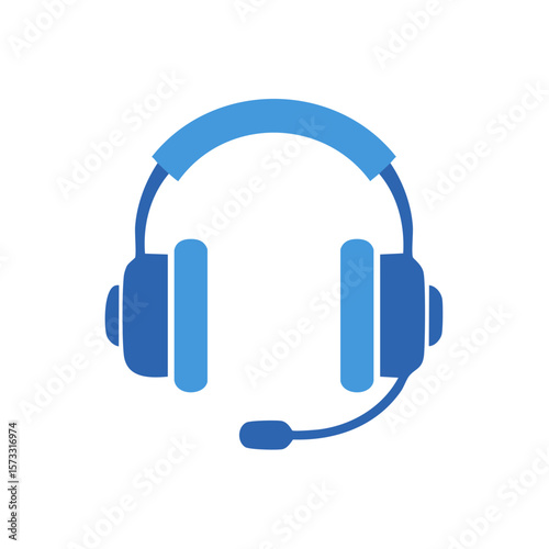 Headphones with Microphone Illustration for Customer Support or Communication Services icon with modern design and color