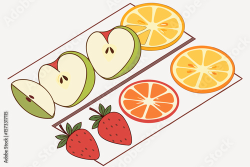 Modern banner design featuring vibrant layered fruit slices for advertising