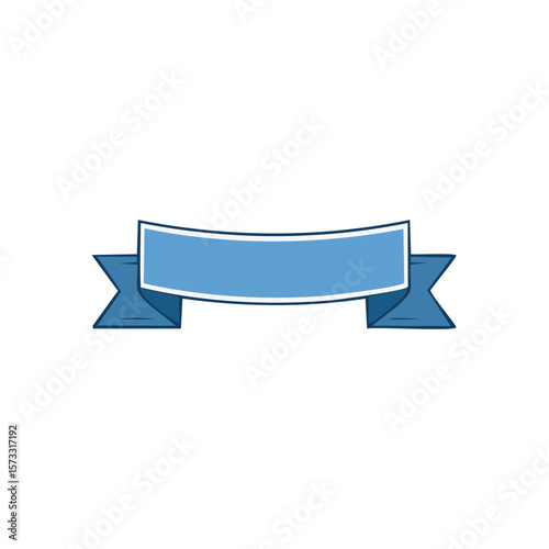 Delicate blue ribbon illustration with clean crisp lines and simple design ready for your celebratory greeting or message