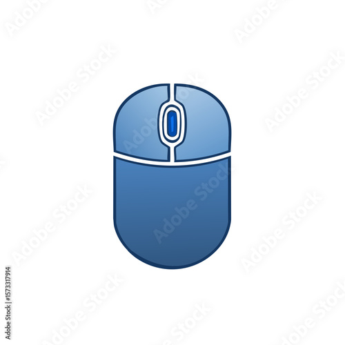 Blue Computer Mouse Icon Illustration, Technology Device, Input Peripheral