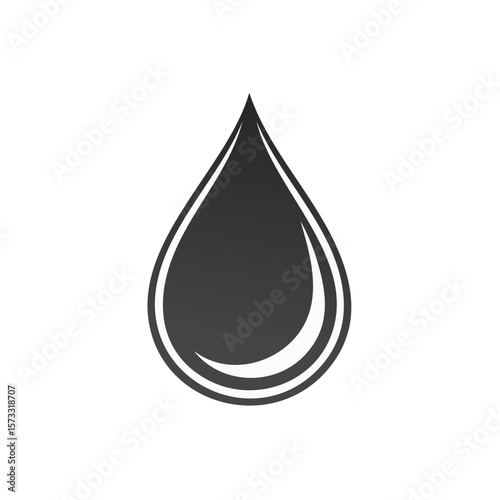 Abstract Fluid Drop with Shadow Effect Visualizing Purity, Nature and Modern Design