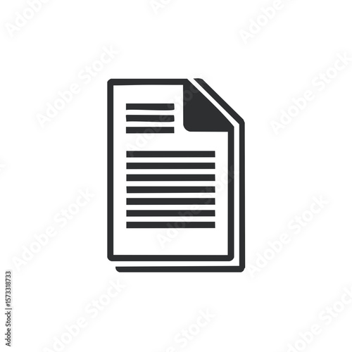 Stack of Papers with Folded Corner and Horizontal Lines Represents Document Outline Design