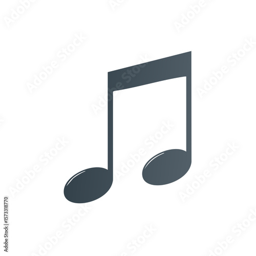 Illustration of an eighth note representing musical concepts and sound in visual media and digital compositions.