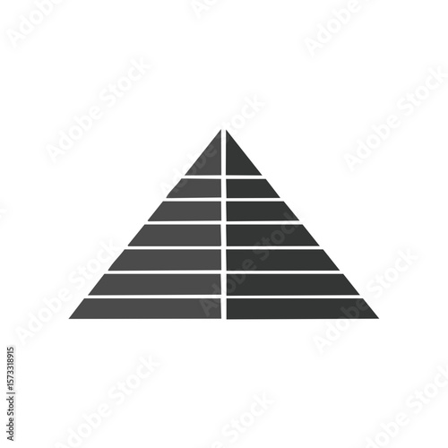 Striking tiered pyramid diagram conveying business hierarchy, showcasing growth, layered system, and organizational structure.
