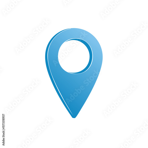 Blue Pointer Icon Indicating Position on Maps and Devices with Modern Design