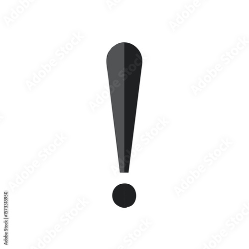 Sleek Gray Exclamation Mark Icon for Emphasis or Warning Message Delivery
