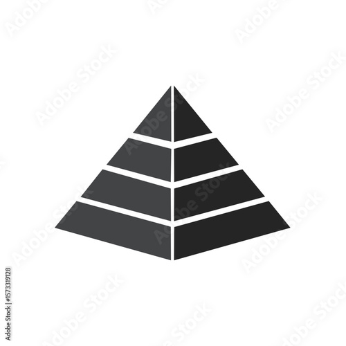 Conceptual pyramid illustration displaying hierarchy and structured organizational levels