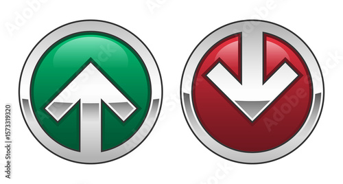 Free Download Green Up and Red down transfer arrows. Icon for design vector illustration png - GFXLoad