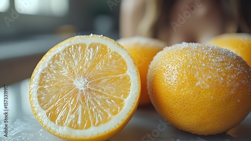 Citrus halves shine bright with wellness and vitamin-rich freshness